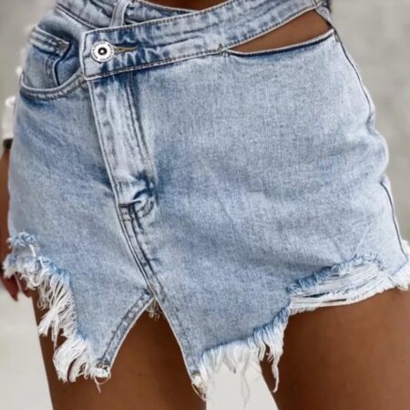 DENIM SKIRT-SHORTS BLUE SKY