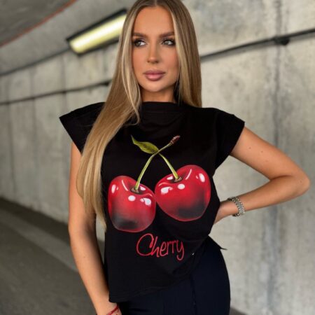 T-SHIRT Z WIŚNIĄ - 100% POLSKA BAWEŁNA