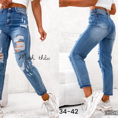 SZARPANE JEANSY MOM BOYFRIEND