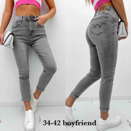 SPODNIE JEANSOWE M.SARA BOYFRIEND SZARE