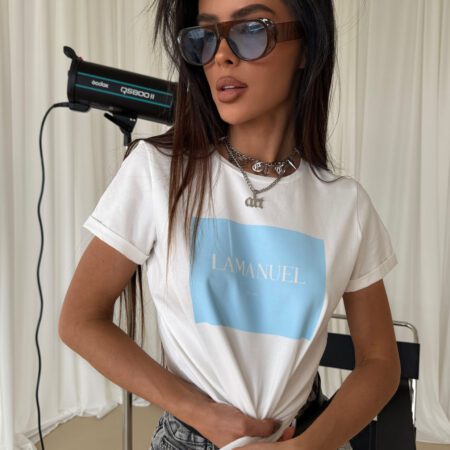 Tshirt FRESH ecru/błękit