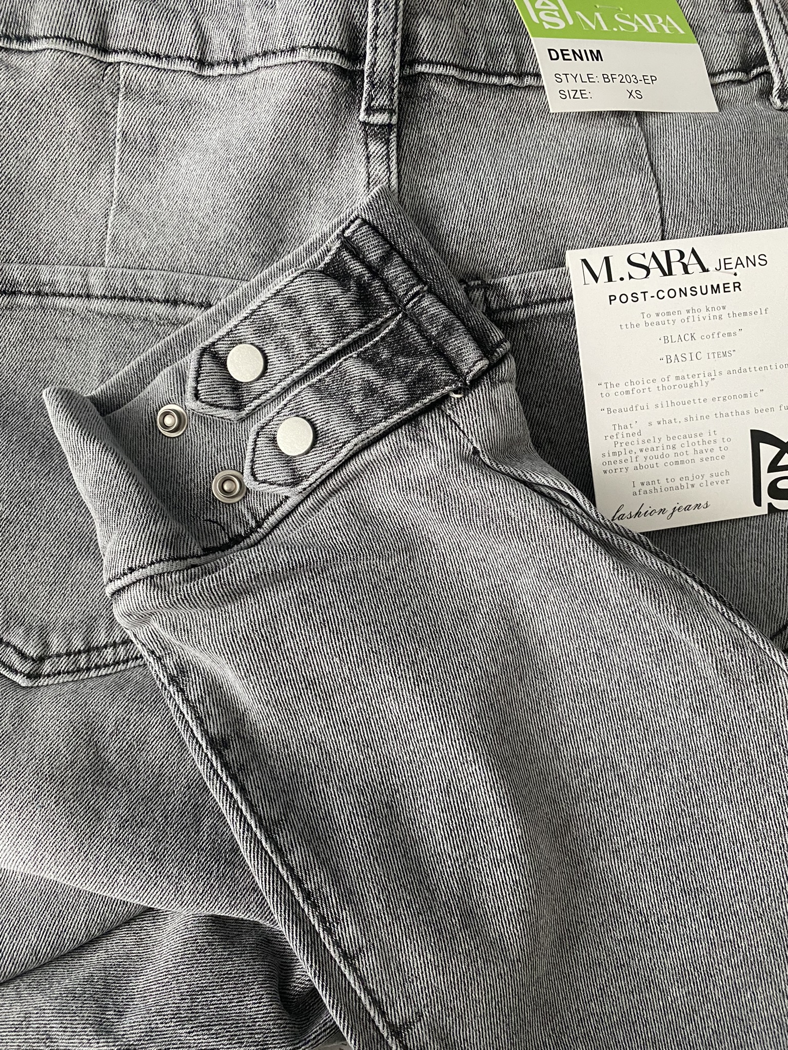 M.SARA JEANS BOYFRIEND SZARE Z PASKIEM BF203-EP - Image 2