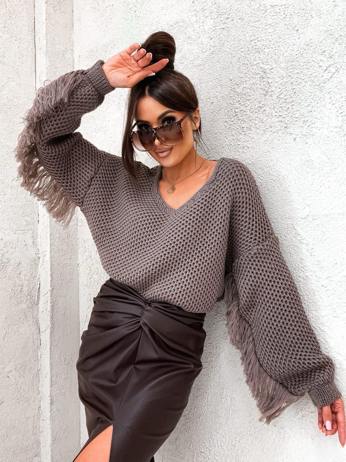 OPENWORK JUMPER WITH FRINGE - Image 2