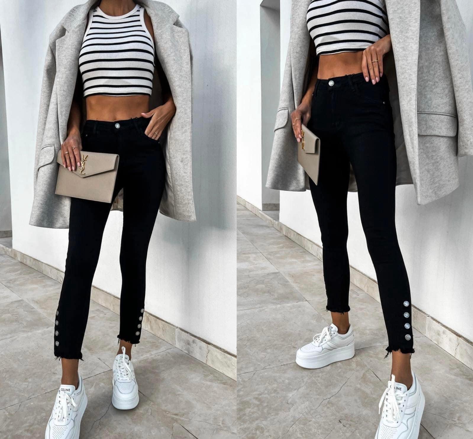 M.SARA SKINNY JEANS WITH BUTTONS