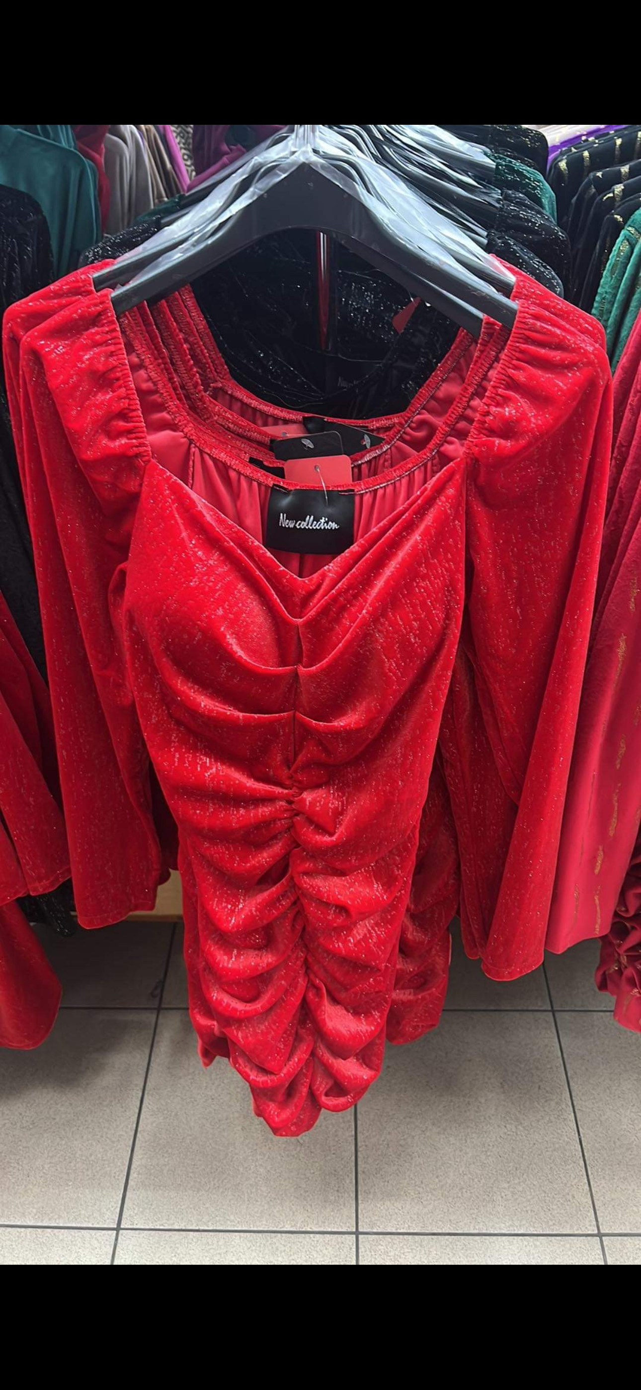 MISSI CRINKLE VELOUR DRESS - Image 2