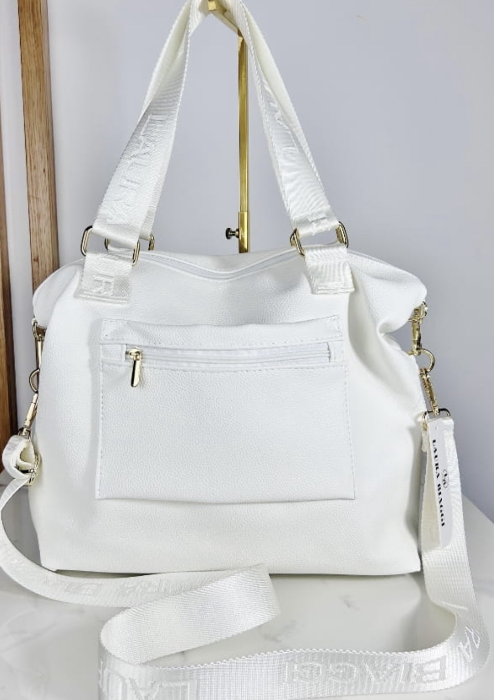 "TOREBKA SHOPPER LAURA BIAGGI Z USTAMI - BIAŁA ELEGANCJA W TWOIM STYLU" - Image 3