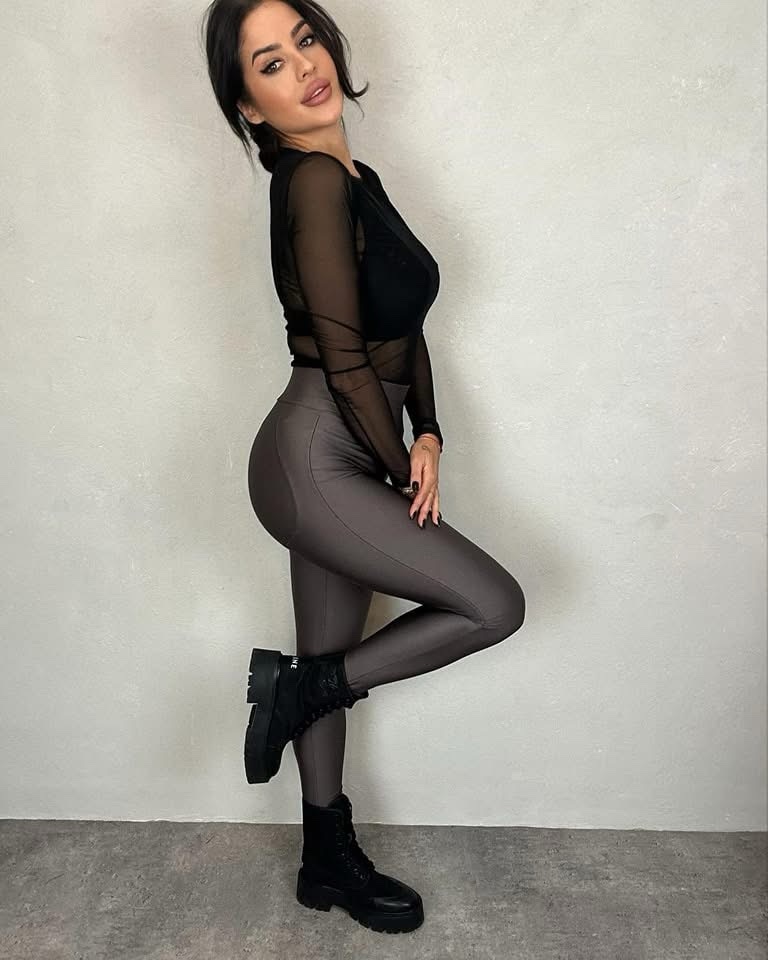 MODELUJĄCE LEGGINSY LAYCRA „KS”OPTYCZNE WYSZCZUPLENIE I STYL - Image 3