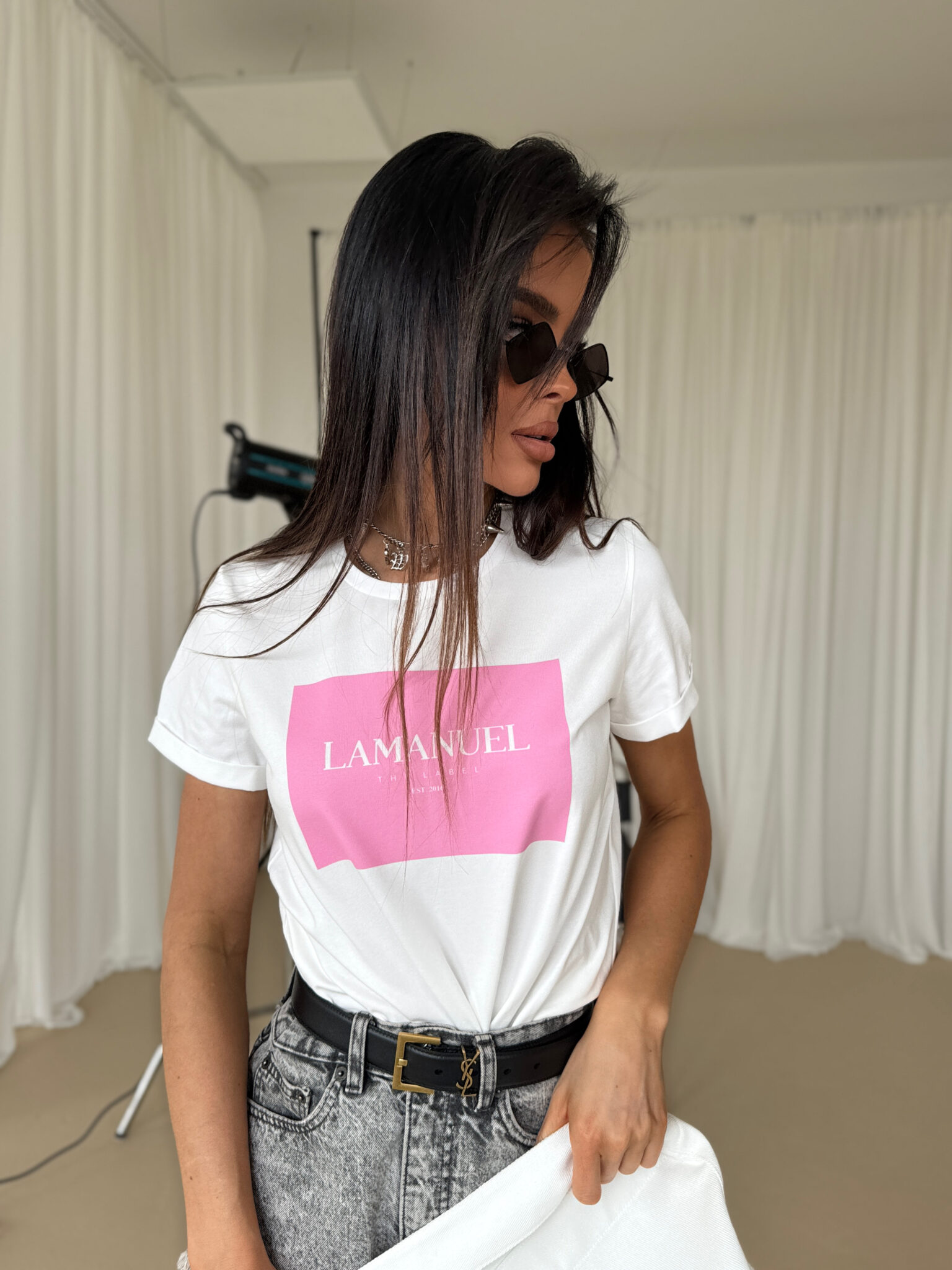 Tshirt FRESH ecru/róż