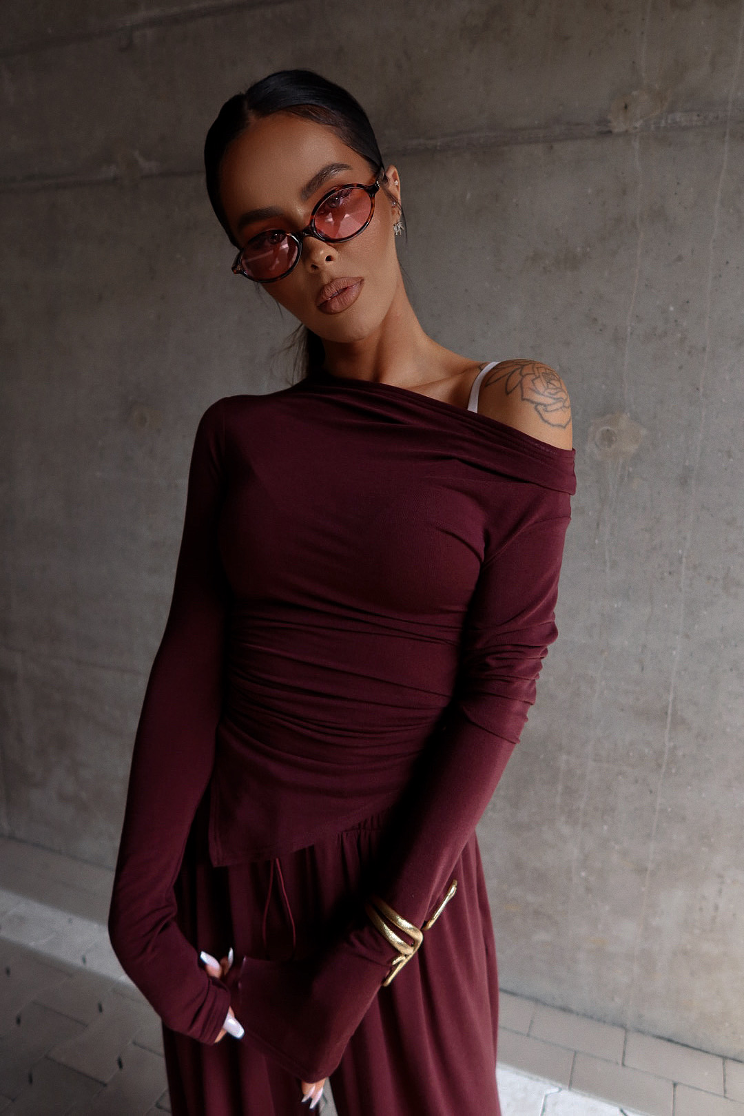 Top HUGGIE bordo