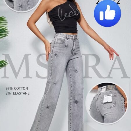 Stylowe szare Jeansy M.Sara - BQ1177